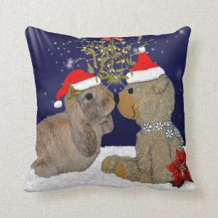 Häschen-Liebe am Weihnachtskissen Kissen