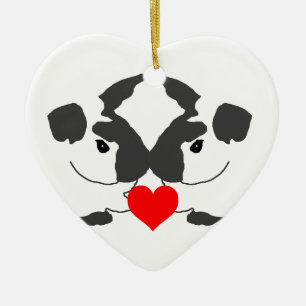 Häschen-Liebe-Herz-Verzierung Keramik Ornament