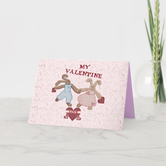 HÄSCHEN-LIEBEVALENTINE FEIERTAGSKARTE (Vorderseite)