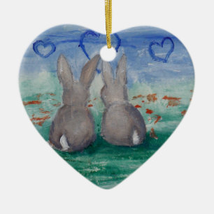 Häschen Lovin aceo Keramik Ornament
