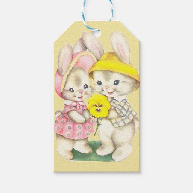 Häschen Mädchen+Junge Geschenkanhänger (Vorderseite)