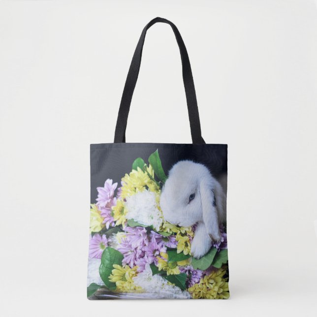 HÄSCHEN MIT BLUMEN-TASCHEN-TASCHE TASCHE (Vorderseite)