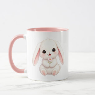 Häschen mit rosa Blume Tasse