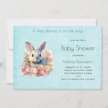 Häschen mit Rosenkranz Süße Babyparty