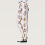 "Häschen-Ohr-" Pitbull-HundeAquarell-Malerei Leggings<br><div class="desc">Dieses ist eine Watercolormalerei eines tan Grubenstierhundes mit den Ohren,  die oben wie Häschenohren stehend sind. Der Hintergrund ist gemarmorte Farben des Blaus und des Rosas.</div>