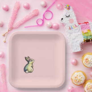 Häschen-Papierplatten Little Fat Bunny Pappteller