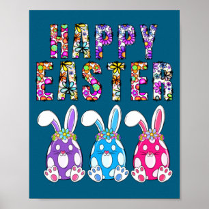 Häschen Pastell Frühling Suche Eier Kaninchen Froh Poster
