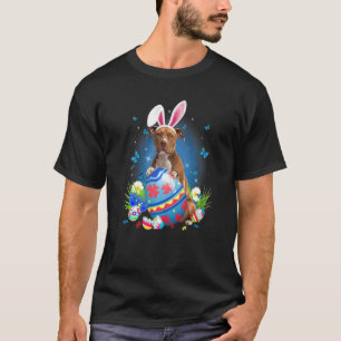 Häschen Pitbull Mit Ostereierkorb Ostern Blumenjag T-Shirt