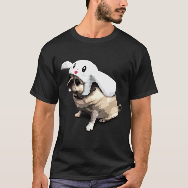 Häschen Pug 379 T-Shirt (Vorderseite)