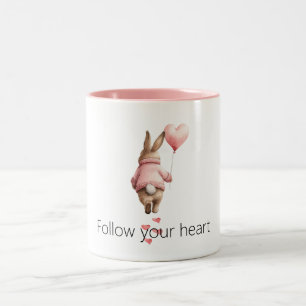 Häschen Rosa Herzballon Zweifarbige Tasse