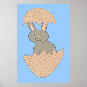 Häschen schlüpft aus Ei Seltsames Poster