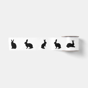 Häschen-Silhouetten in Schwarz Süß Ostern Satinband