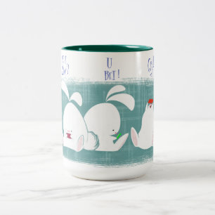 Häschen simsen die Tasse (aquamarin)