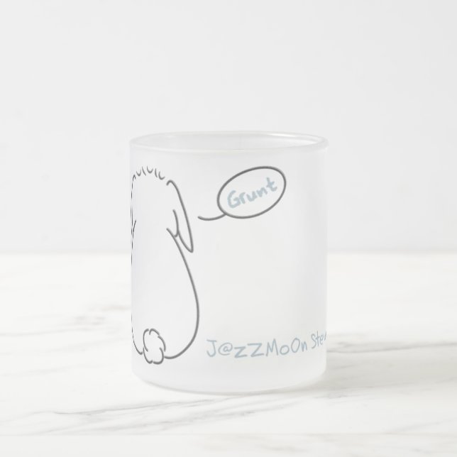 Häschen Stewie hintere Grunzen-Tasse Mattglastasse (Mittel)