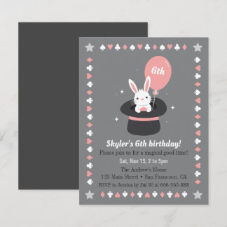 Häschen-und Ballon-Kindermagisches Themed Einladung
