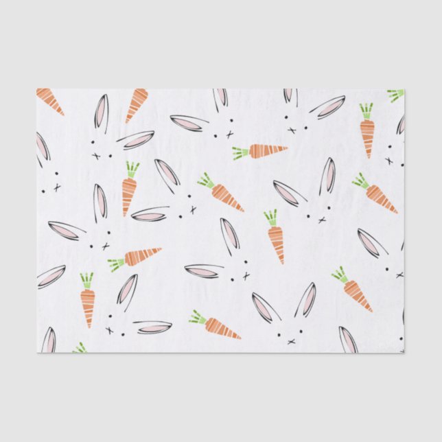 Häschen-und Karotten-Muster-Seidenpapier Seidenpapier (Vorderseite)