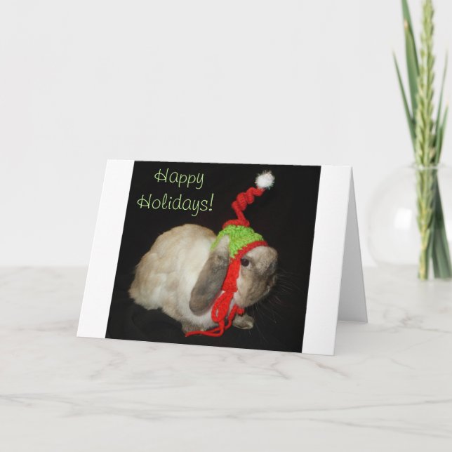 Häschen-Weihnachtsraum-Anmerkung Feiertagskarte (Vorderseite)
