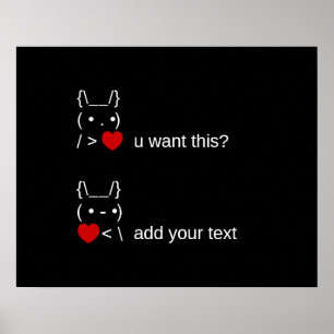 Häschen, willst du das? / Anpassbare ASCII-Textkun Poster