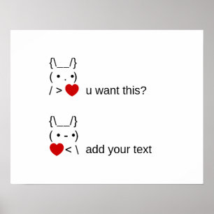 Häschen, willst du das? / Anpassbare ASCII-Textkun Poster