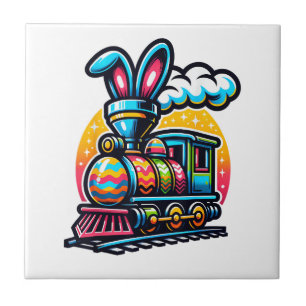 Häschen-Zug Eisenbahn Ostern Ei Kinder Kleinkinder Fliese