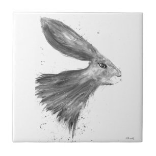 Hase Aquarell Häschen Vintage-Hase Wildtier Fliese