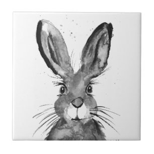 Hase Aquarell rustikale Küche Hase Tier Fliese