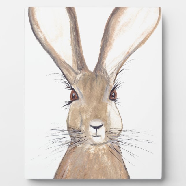 Hase Aquarellmalerei Fotoplatte (Vorderseite)