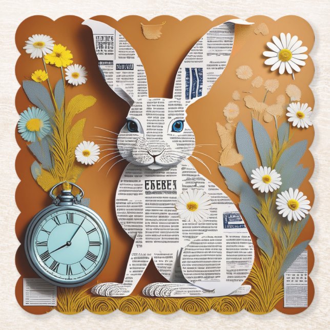 Hase aus Papier Untersetzer (Vorderseite)