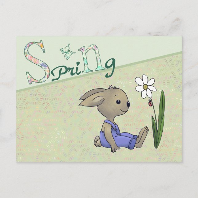 Hase im Frühling Postkarte (Vorderseite)
