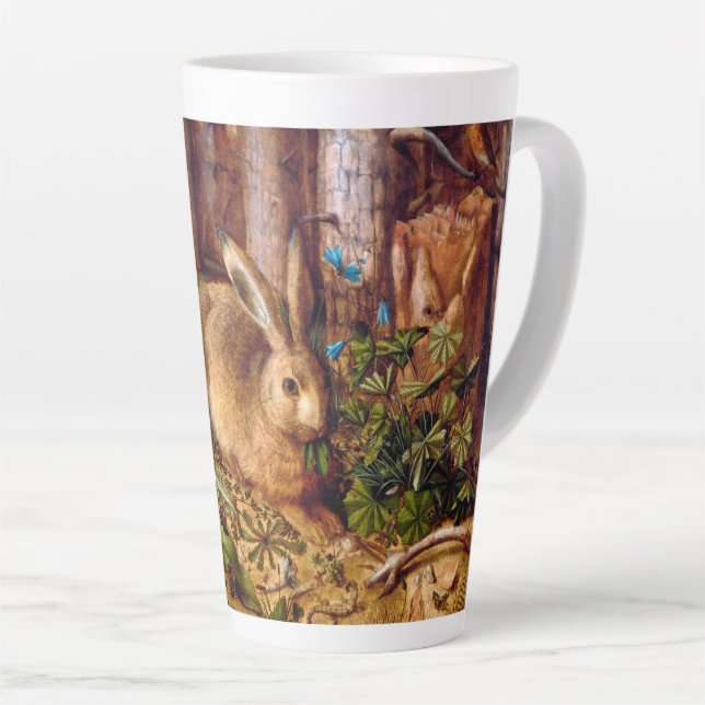 Hase im Wald Hans Hoffmann Kaninchen Malerei Milchtasse (Rechte Ecke)