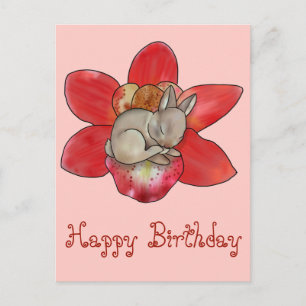 Hase in Blüte Postkarte