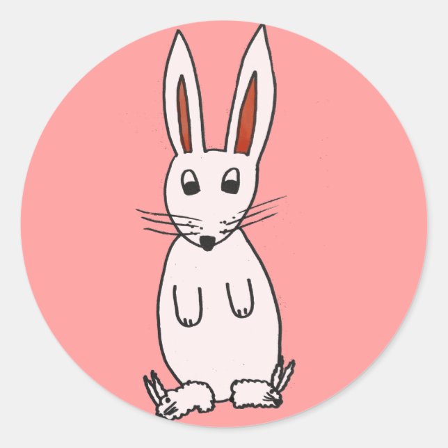 Hase in Hausschuhen Runder Aufkleber (Vorderseite)