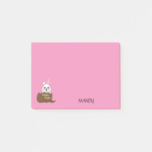Hase in Schokoladenei Frohe Ostern   Personalisier Post-it Klebezettel