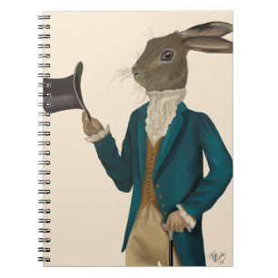 Hase in türkisfarbener Coat 2 Notizblock