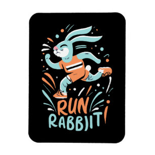 Hase Marathonläufer Kaninchen süß laufen Magnet