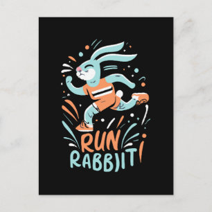 Hase Marathonläufer Kaninchen süß laufen Postkarte