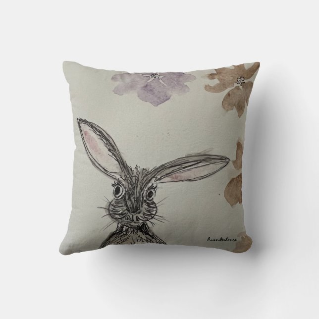 Hase mit Blume Kissen (Rückseite)