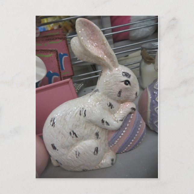 Hase mit Ei Postkarte (Vorderseite)