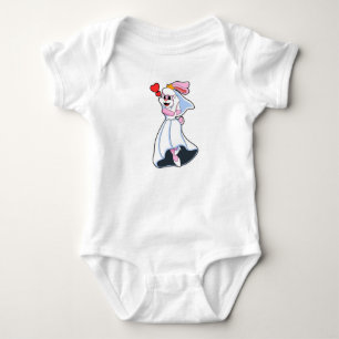 Hase mit Hochzeitskleid und Krone Baby Strampler