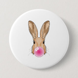 Hase mit Kaugummi Button