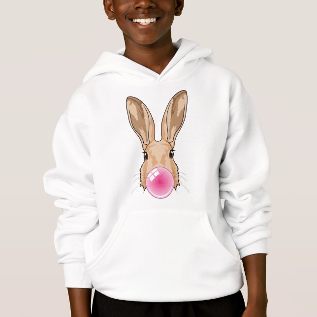 Hase mit Kaugummi Hoodie (Vorderseite)