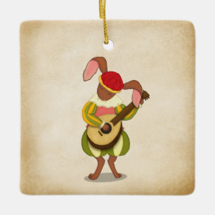Hase mit Lute & Sechs Rhythmischen Modi Mittelalte Keramikornament