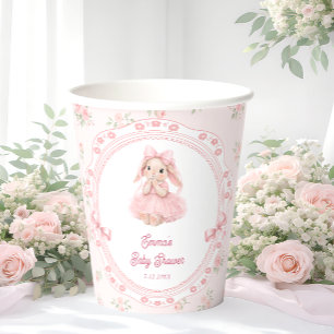 Hase Rosa Mädchen Baby Shower Papierbecher