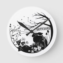 Hase-Silhouette-Uhr