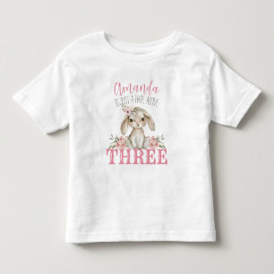 Hase über drei Baby-Hasen-Mädchen-Geburtstag Kleinkind T-shirt