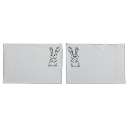Hase umrandet hellgrau Kissenbezug-Set Kissenbezug