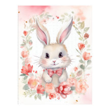 Hase und Blumen