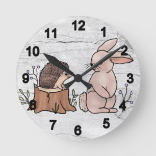 Hase und Igel Runde Wanduhr