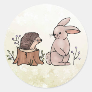 Hase und Igel Runder Aufkleber