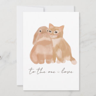Hase und Katze! Dankeskarte